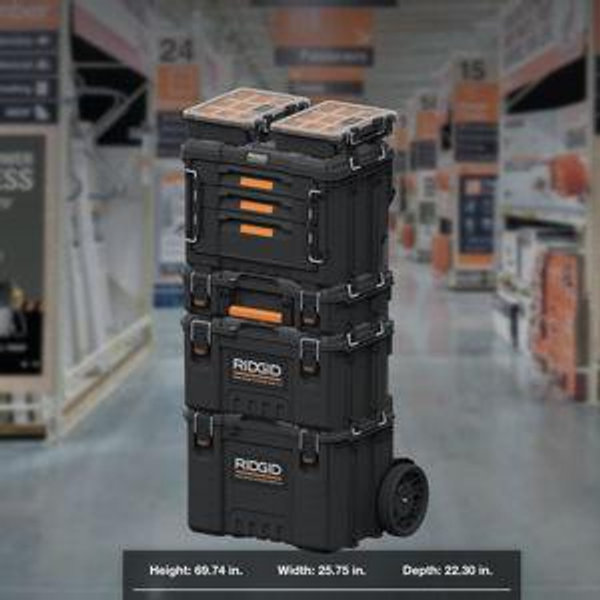 RIDGID Pro Gear System Gen 2.0 Stackable 25 in All Terrain Rolling Tool Box