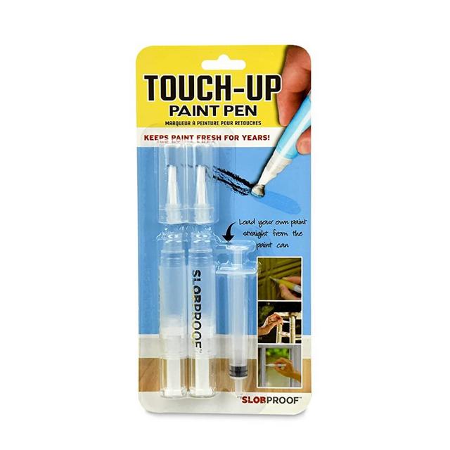 Slobproof Touch-Up Paint Pen | Fillable Paint Brush Pens for Interior Paint Touch Ups to Drywall, Cabinets & Furniture | Store House Paint, Wall Paint & Wood Paint Fresh Inside for 7 Years, 2-Pack