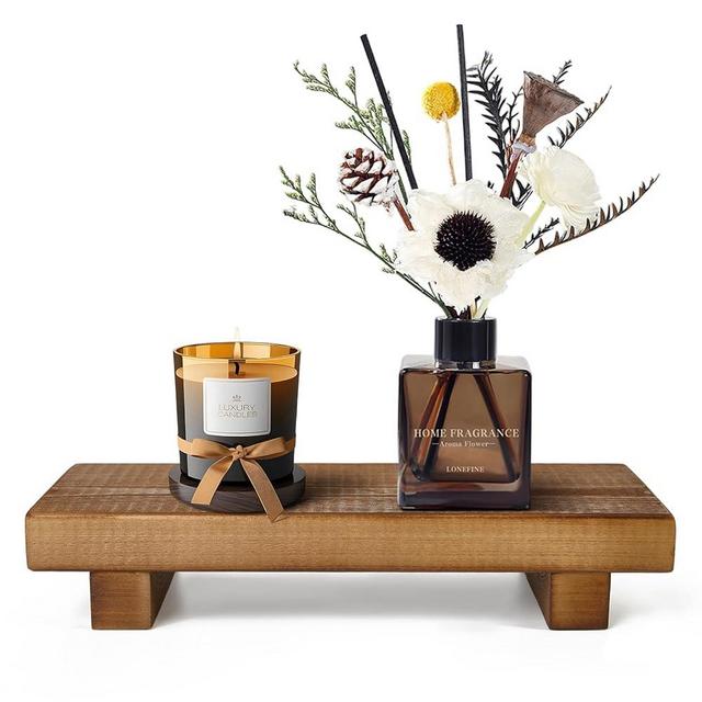 Wooden Bathroom Soap Holder & Decor Tray, Handmade Farmhouse Counter Organizer for Bathroom, Kitchen, Vanity, and Home Decor (8.66X3.74 Inch)