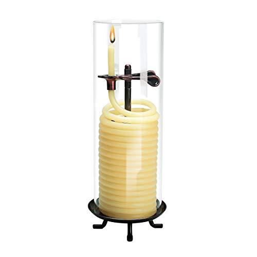 Candle by the Hour 80-Hour Candle with Glass Cylinder, Eco-friendly Natural Beeswax with Cotton Wick
