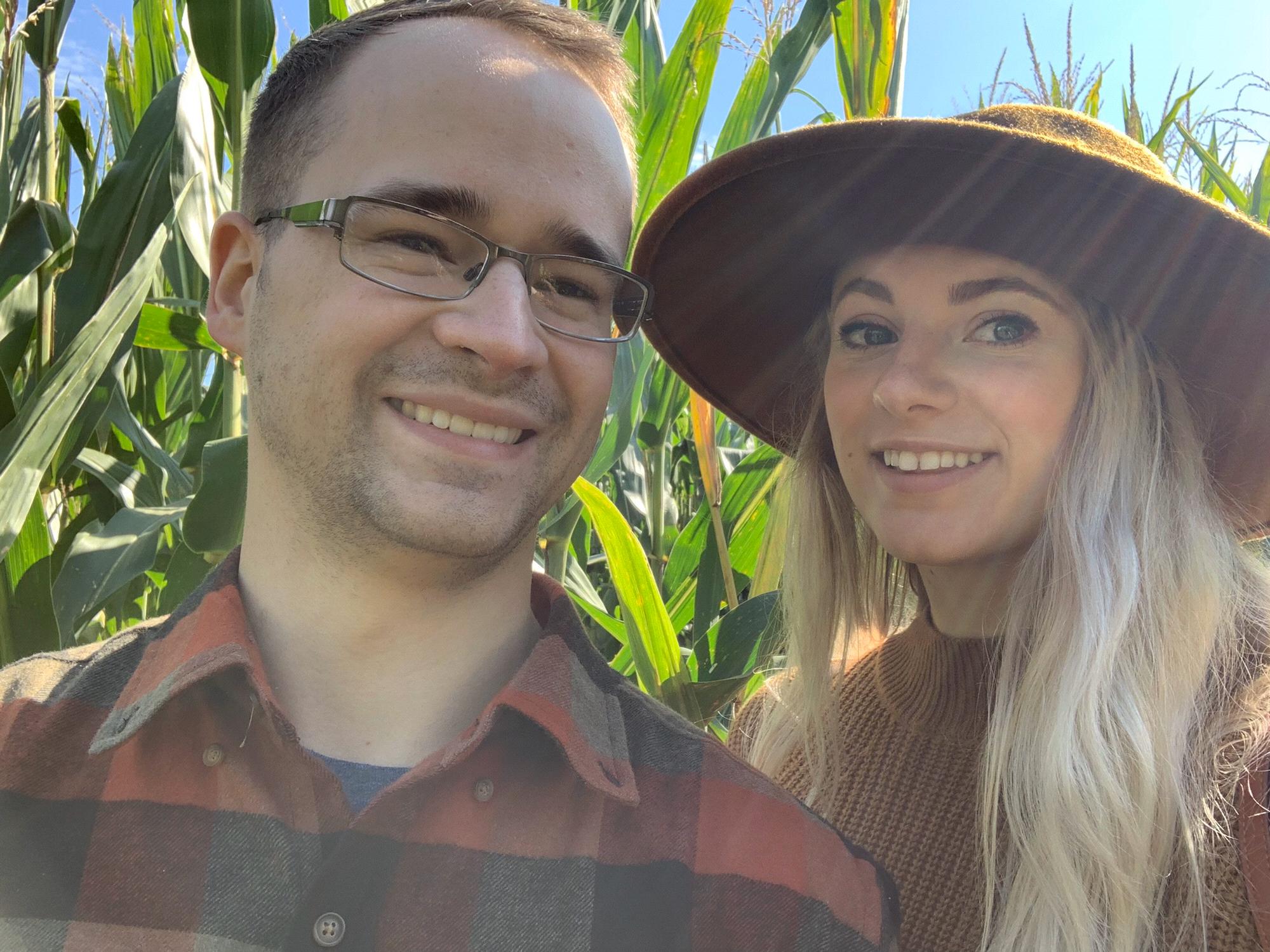 Getting lost in the corn maze at Centergrove Orchard. September 28th, 2019