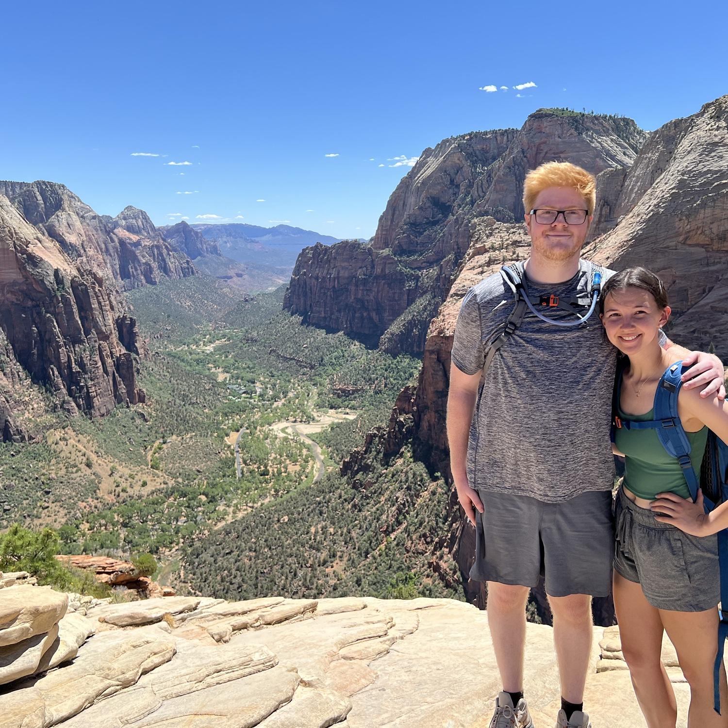 Hiking Angels Landing the day after getting engaged