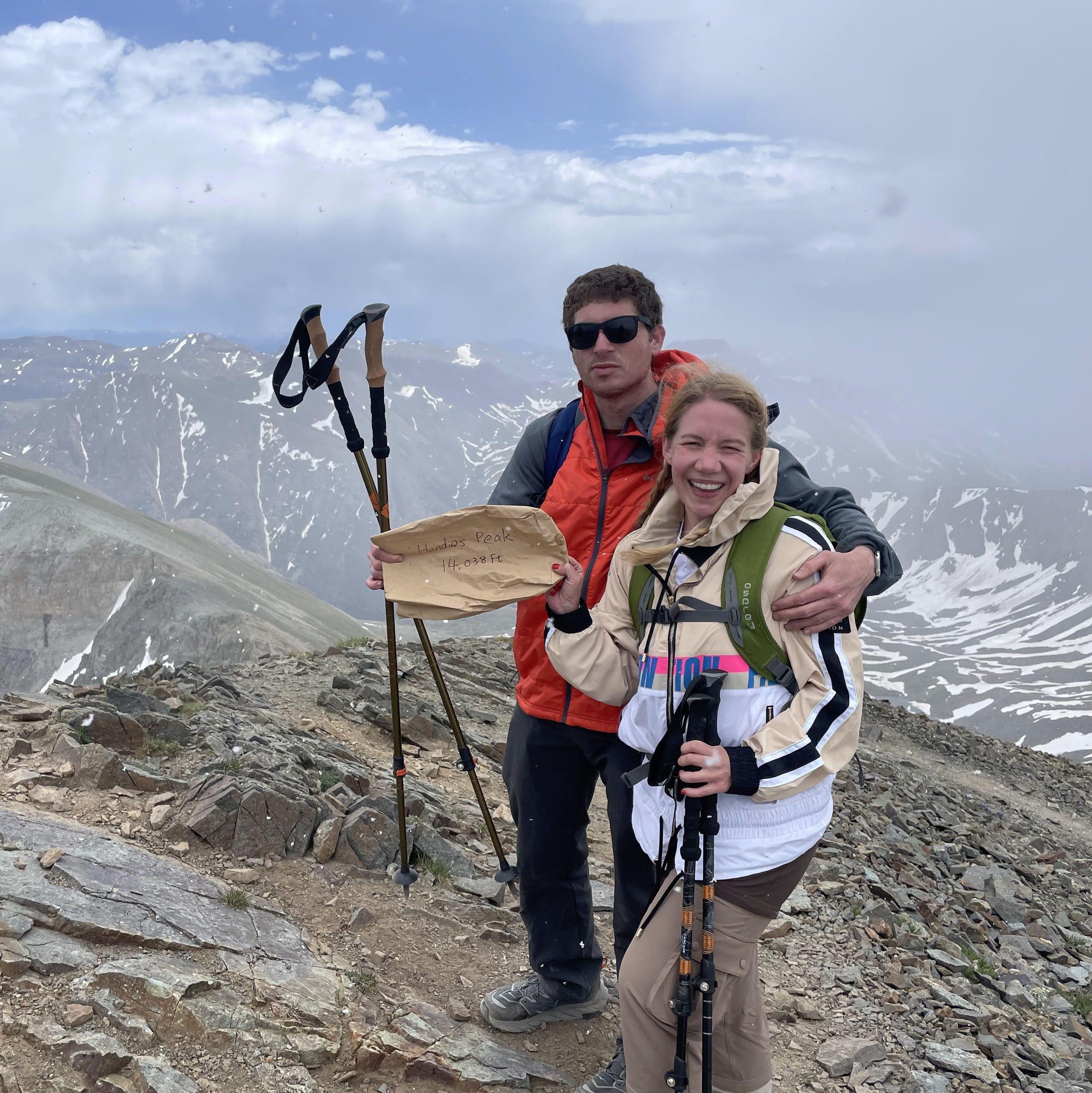 Elizabeth's first "fourtneer" - Handes Peak