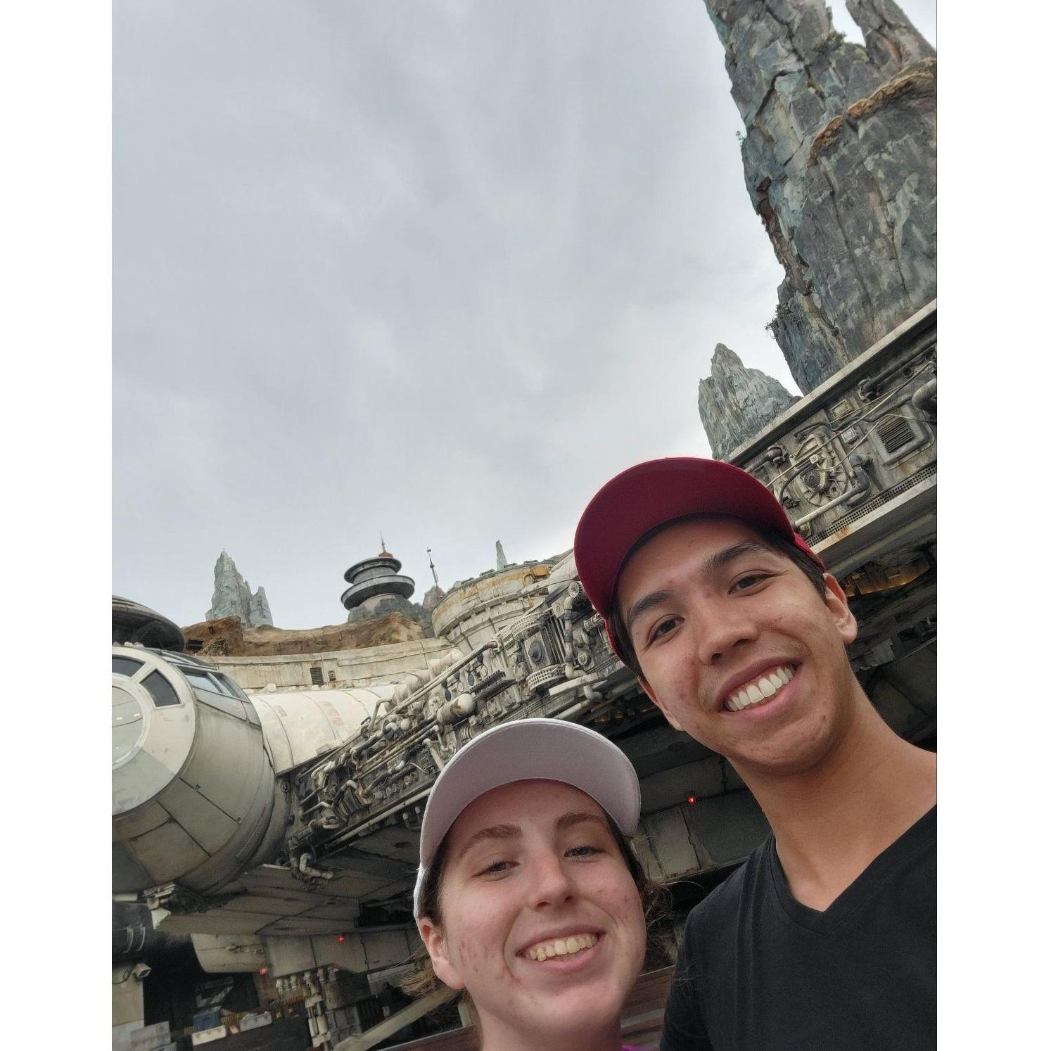 We spent a lot of time at Star Wars: Galaxy's Edge on our day at Hollywood Studios because there is so much to do and see! Fun fact: This has been Nick's screensaver on his phone since we took it!