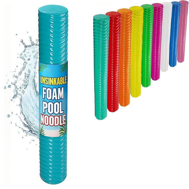 California Sun Deluxe Unsinkable Foam Pool Noodle – Extra Thick, Soft Float for Adults & Teens – Closed-Cell Foam, UV Resistant – Great for Pool, Lake, Beach, and Water Exercise