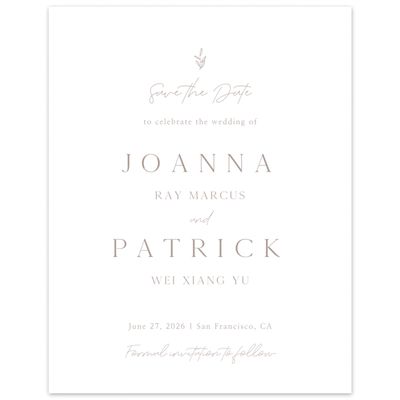 White Greenery Wedding Digital Save the Date - Sivas Portrait