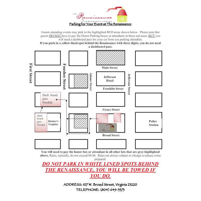 Parking Map for Reception