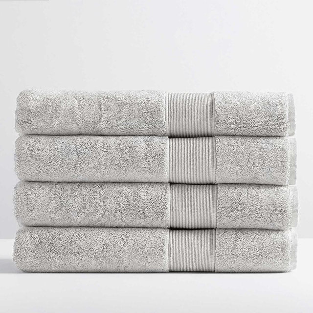 Gray Mist Classic Organic Bath Towels, Set of 4