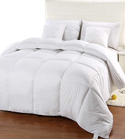Utopia Bedding Comforter Duvet Insert - Quilted Comforter with Corner Tabs - Box Stitched Down Alternative Comforter (King, White)