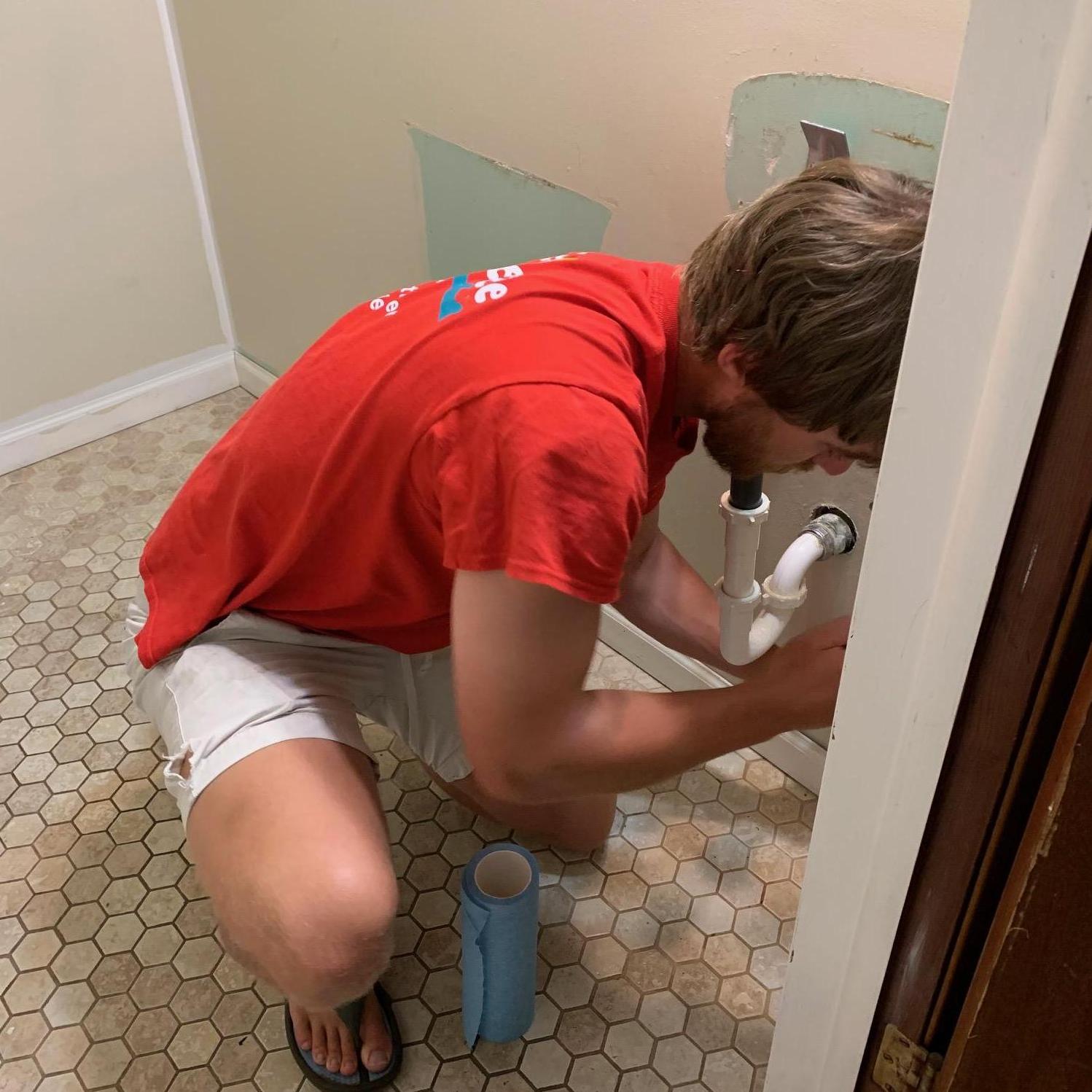 Their first home project together- renovating the bathroom! August 2021