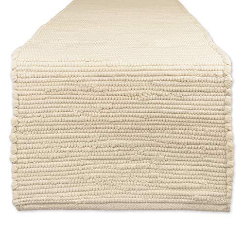 DII Cotton Everyday Machine Washable Chindi Rag Table Runner, 14 X 72", Natural