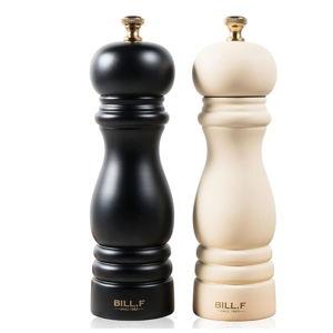 Salt and Pepper Grinder Pepper Mill Grinder Pepper Grinders Shakers Salt Mill Set of 2 with Adjustable Ceramic Rotor 7 Inch Black and White