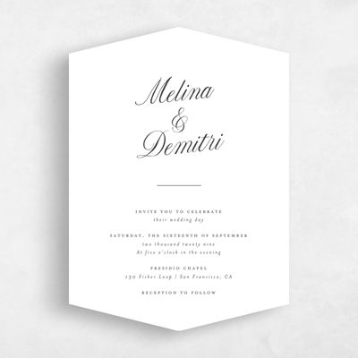 White Diamond Wedding Invitation - Mabel Classic