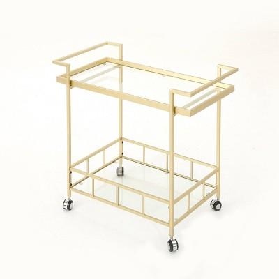 Ambrose Industrial Bar Cart Gold - Christopher Knight Home