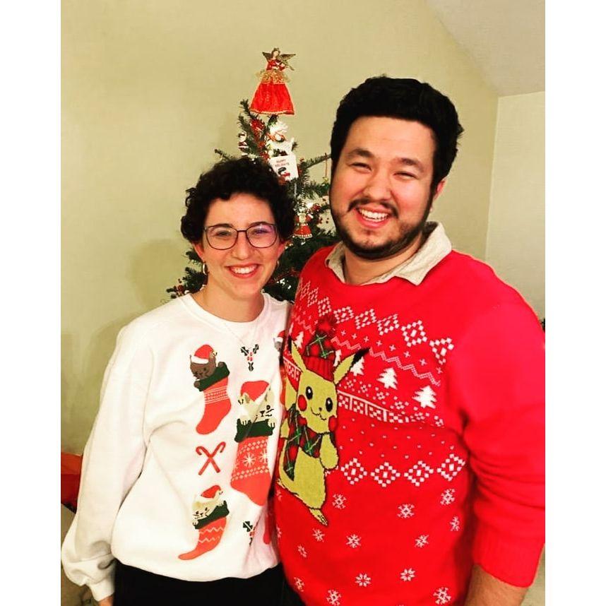 You can't go wrong with holiday themed sweaters.