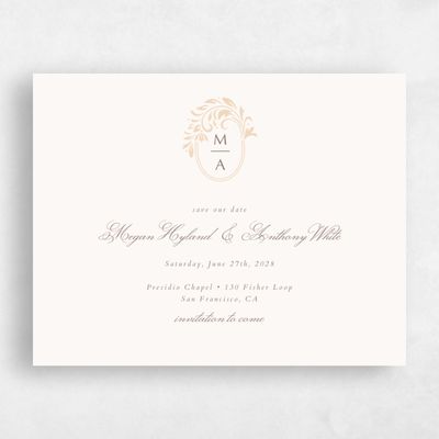 Beige Wedding Save the Date - Palais Landscape