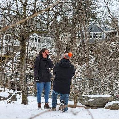 Ryan proposed on a snowy day in a park in Buffalo, NY. December 15, 2024.