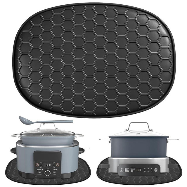 Silicone Heat Resistant Mat for Ninja Foodi Possible Cooker Pro 8.5 Qt MC1000, MC1001, MC1010 Slow Cooker Crock & Ninja MC1101 Foodi Everyday Cooker Pro 6.5 QT Accessories,Kitchen Countertop Protector