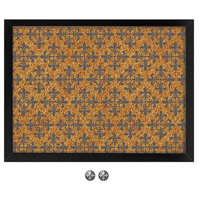 Wall Pops! &#174; Cork Bulletin Board Black Frame 17" x 23" - Fleur-de-Lis