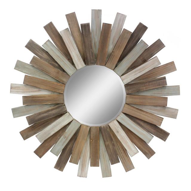 Hexagon Mirror Brown 31 x 32 - Stonebriar Collection