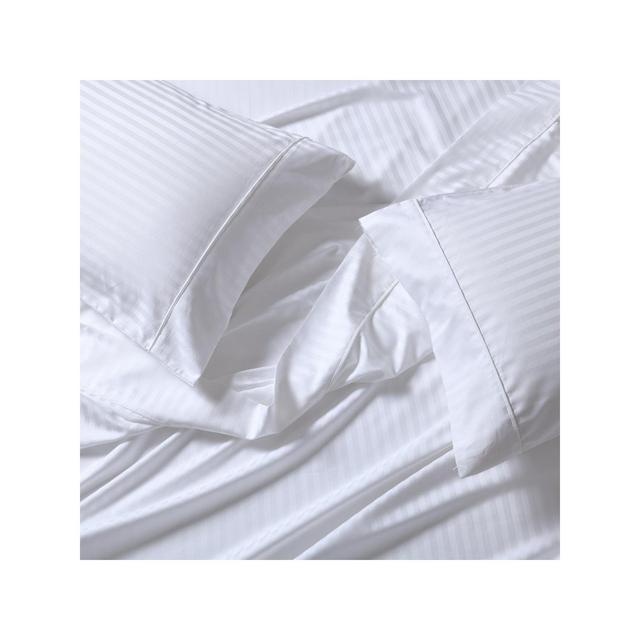Egyptian Linens Extra Deep Pockets Stripe 650 Easy Care Sheet sets White King