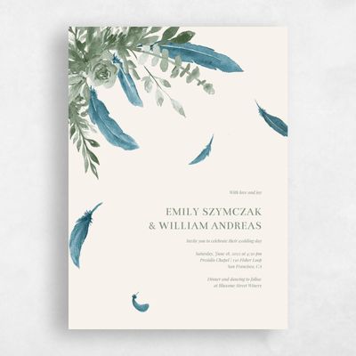 Teal, Green Wedding Invitation - Bethany Bloom