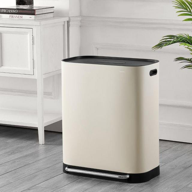 happimess Beni Kitchen Trash/Recycling 16-Gallon Double-Bucket Step-Open Trash Can