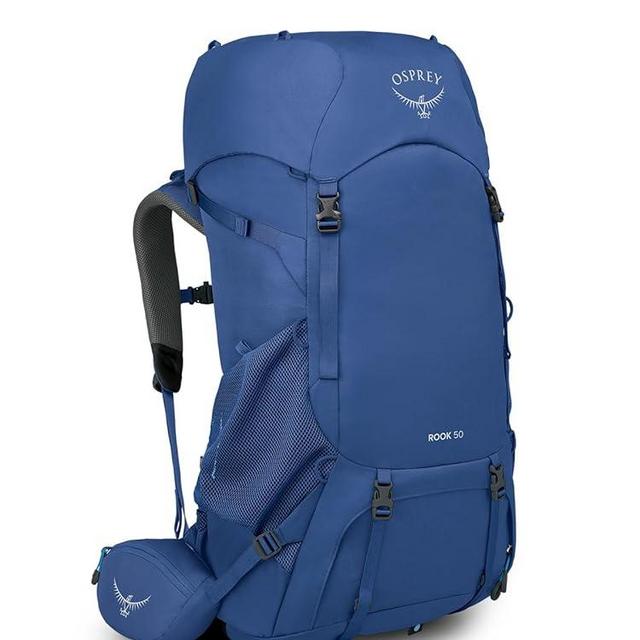 Osprey Rook 50L Men's Backpacking Backpack, Astology Blue/Blue Flame