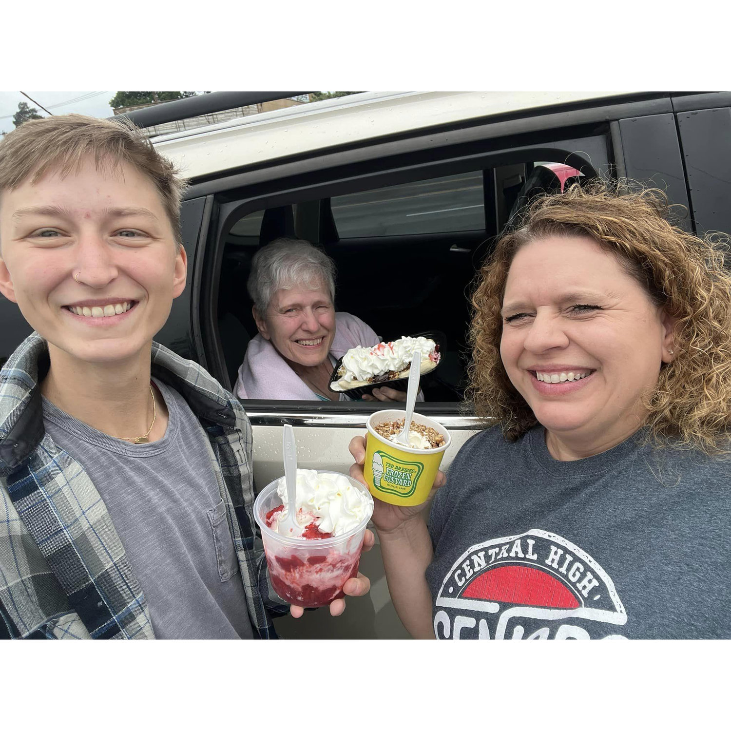 Kirstyn, Maw Maw & Aunt Dawn getting the best custard at Ted Drewes!
