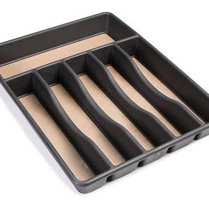 Rubbermaid No-Slip Large Cutlery Tray, Black with Tan 1922433