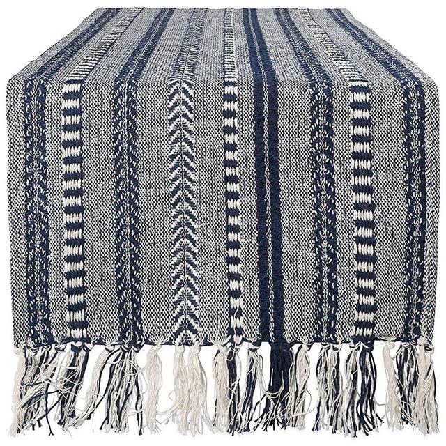 DII Braided Cotton Table Runner Perfect for Summer, Holiday Parties and Everyday Use, 15x108", Navy Blue