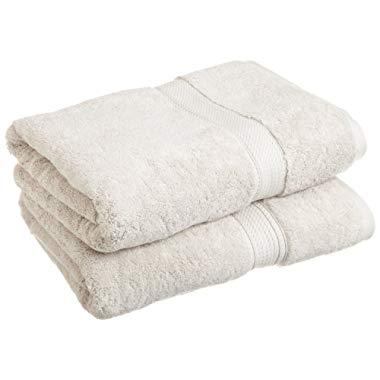 Superior 900 GSM Luxury Bathroom Towels, Made Long-Staple Combed Cotton, Set of 2 Hotel & Spa Quality Bath Towels - Stone, 30" x 55" Each