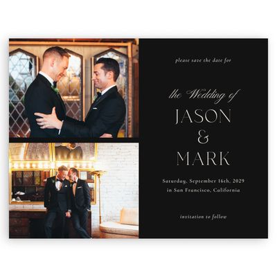 Black Wedding Digital Save the Date - Gavin Multiphoto