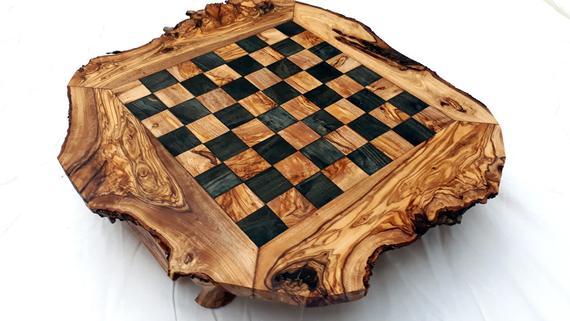Rustic Olive Wood Chess Board