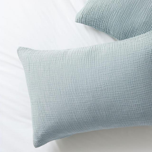 Cloud Cotton Ocean+Grey King Sham Shams, Set of 2