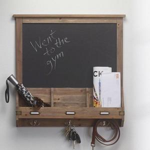 Rustic Wood Home Organizer Chalkboard