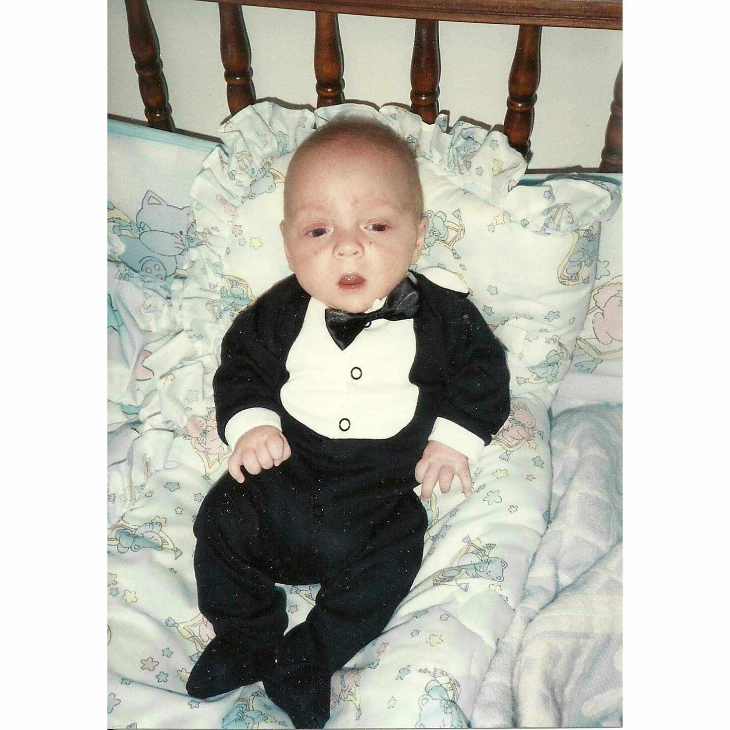 Sean on his first New Year's Eve, 1994 (4 months old)