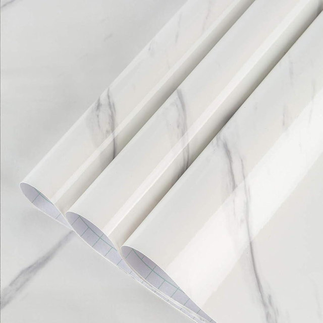 Large White Marble Granite Wallpaper Peel Stick Thicken 48x118inch Waterproof Furniture Sticker Self-Adhesive Contact Paper Marble Vinyl Wrap for Countertop Fireplace Backsplash DIY Wall Sticker