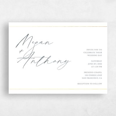 White Wedding Invitation - Sheffield Landscape