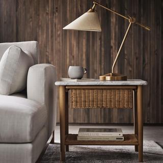 Aeree Storage Side Table with Marble Top