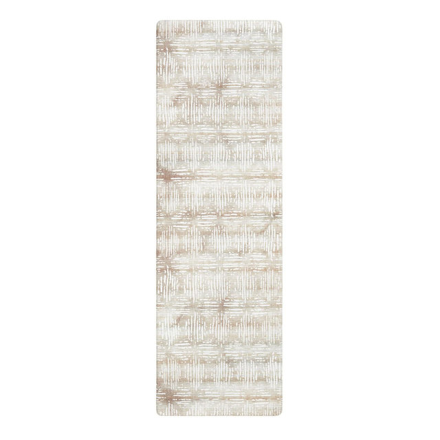 TOWN & COUNTRY BASICS Comfort Plus Boho Geo Anti Fatigue Comfort Mat, Kitchen Runner Mat, with Non-Slip Backing, Beige, 18"x55"
