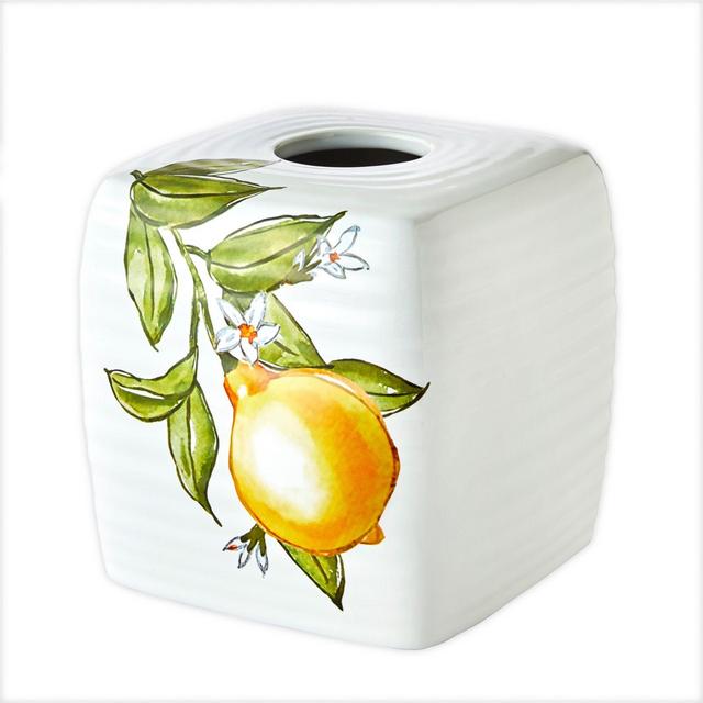 Vern Yip by SKL Home Citrus Grove Boutique Tissue Box Cover in White
