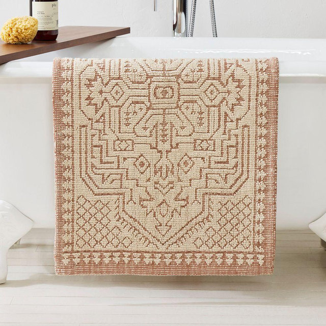 Woven Persian Bath Mat, 21x34, Baked Clay
