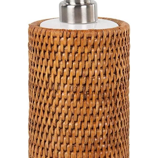 Kouboo La Jolla Rattan Liquid Soap Dispenser (12 fl.oz.), Honey-Brown