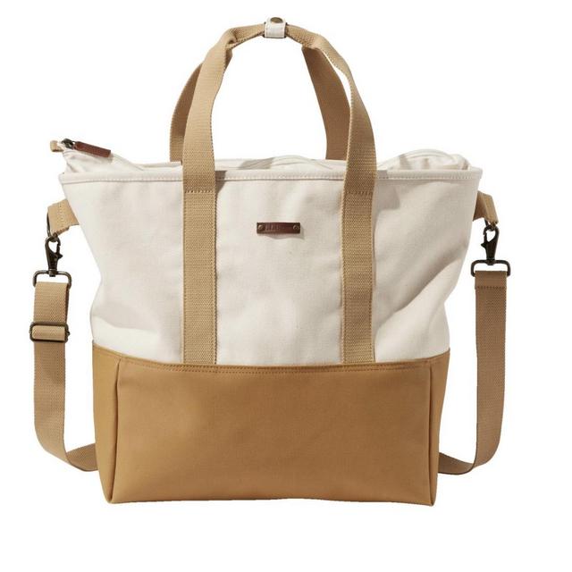 L.L.Bean Nor'easter Tote Bag, Dark Bronze/Cream/Canyon Khaki