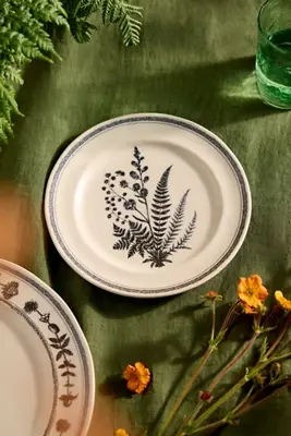 Black Fern Stoneware Side Plate