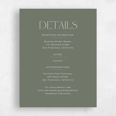 Dark Sage, Green Wedding Enclosure - Nash