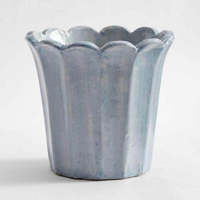 Fluted Tulip Cachepot, Medium - Light Blue