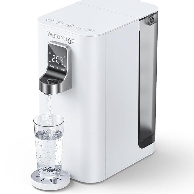 Waterdrop K19H Countertop Reverse Osmosis System, Instant Hot Water Dispenser, Reverse Osmosis Water Filter Countertop, 3:1 Pure to Drain, 4 Temperature Options, 4 Stage, No Installation