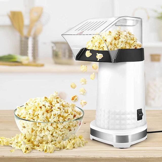 Popcorn Maker, 1200W Hot Air Popper Popcorn Machine, 99% Poping Rate, Electric Popcorn Popper With Measuring Cup and Removable Cover for Home, Family and Party, No Oil Need Mini Popcorn Maker